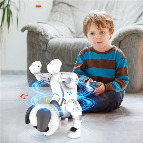 Remote Control Robot Dog Toys for Kids, Programmable Robot Puppy Toy Dog (White) - Picture 6 of 6